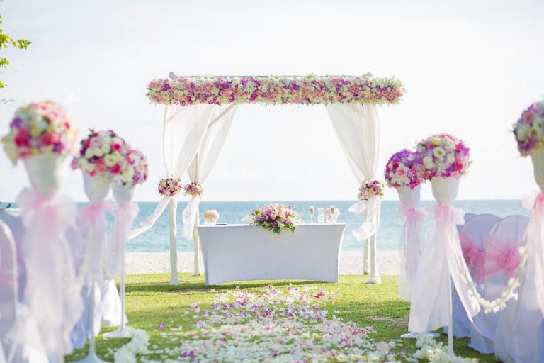 Flowers along the aisle