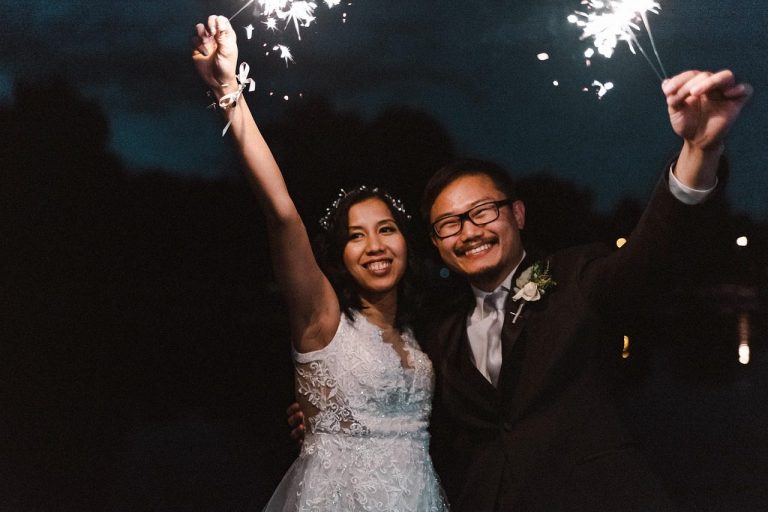 A sparkler send-off