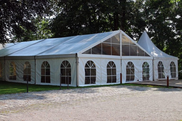 The marquee in the garden